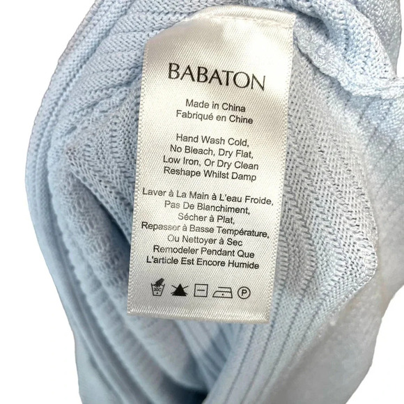 Aritzia Babaton Arlik Knit Tank Top‎ Sleeveless Crew Neck Light Blue Size XS - Picture 5 of 6